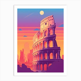 Sunset In Rome Art Print