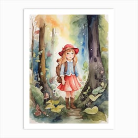 Little Girl In The Woods 1 Art Print