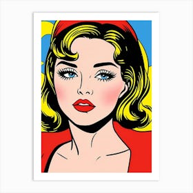 Electric Allure: A Close-Up of Pop Art Beauty and Strength" Pop Art Art Print