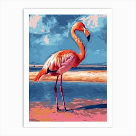 Greater Flamingo Walvis Bay Erongo Namibia Tropical Illustration 3 Art Print