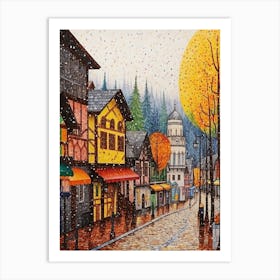 Leavenworth Washington Pointillism 13 Art Print