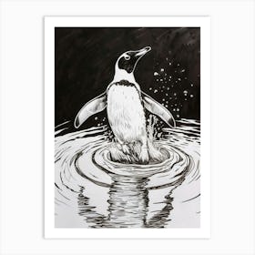 King Penguin Jumping Out Of Water 1 Art Print