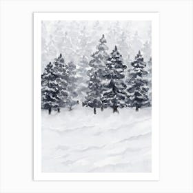 Snowy Pine Trees Art Print