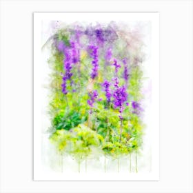 Flowers watercolor 2. Art botanical watercolor photography. Art Print