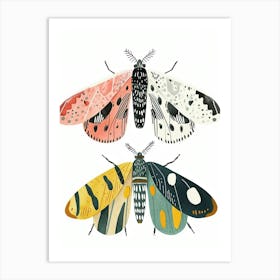 Colourful Insect Illustration Moth 32 Art Print