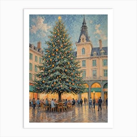 Christmas Tree In The Town Square Art Print