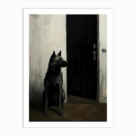 Dog In The Doorway Art Print