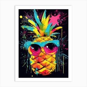 Pineapple Palette: Fruit Fusion in Street Art Art Print
