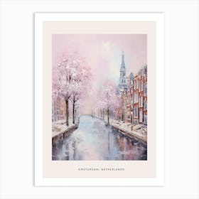 Dreamy Winter Painting Poster Amsterdam Netherlands 3 Art Print