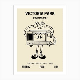 Victoria Park Food Market Retro Food Kitchen Art Print