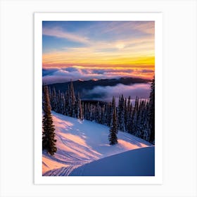 Steamboat, Usa Sunrise Skiing Poster Art Print