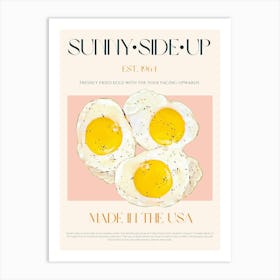 Sunny Side Up Eggs Mid Century Art Print