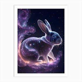 Rabbit In Space Art Print