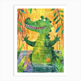 Alligator In The Jungle Art Print