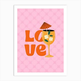 Love Drink With Umbrella Art Print