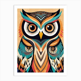 Owl Painting, Owl Abstract Art, 1478 Art Print