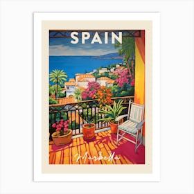 Marbella Spain 3 Fauvist Painting Travel Poster Art Print