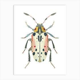 Colourful Insect Illustration Flea Beetle 21 Art Print