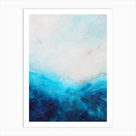 Blue Sea And Gold Painting 1 Art Print