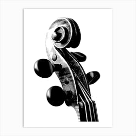 Violin Head Line Art Illustration Art Print