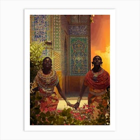 African Tribe Couple Art Print