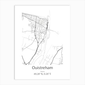 Ouistreham,France Minimalist Map Art Print