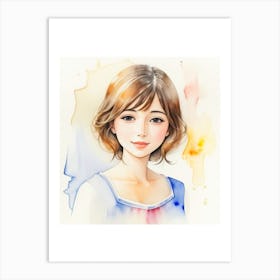 Watercolor Print Of A Girl Art Print