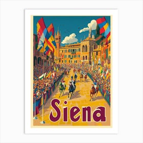 Aihrgdesign A 1970s Inspired Travel Poster For Siena Depictin Dcaf254f 9ce0 4318 A45c 18e036c2a75b 3 Art Print