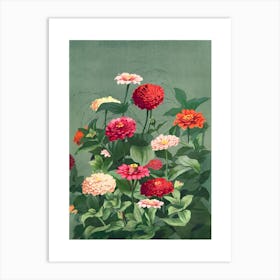 Zinnias 2 Art Print