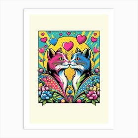 Two Cats Kissing Art Print