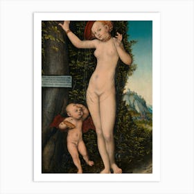 Venus And Cupid, Lucas Cranach the Elder Art Print