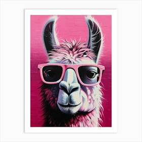 Llama Pink Art Print