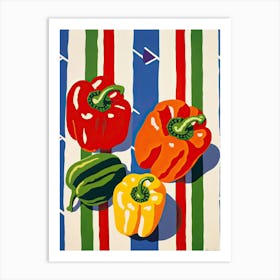 Bell Peppers Summer Illustration 4 Art Print