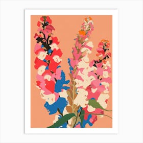 Snapdragons Flower Big Bold Illustration 3 Art Print