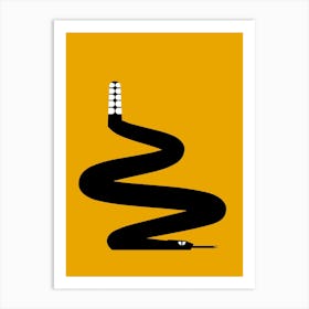 Abstract Snake Yellow Art Print