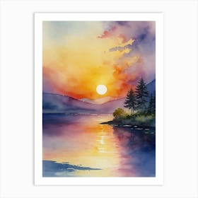 Sunset By The Lake 5 Art Print