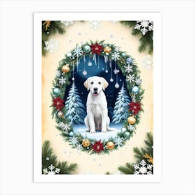 Christmas Labrador Art Print