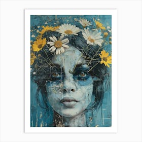 She Wore Flowers In Her Hair Art Print