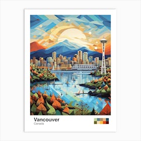 Vancouver, Canada, Geometric Illustration 4 Poster Art Print
