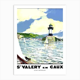 Lighthouse At St Valery And Caux, France Art Print