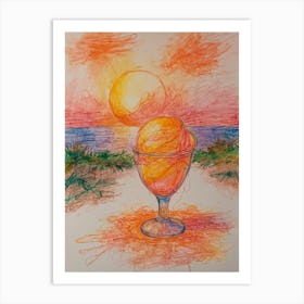 Ice Cream At Sunset Art Print