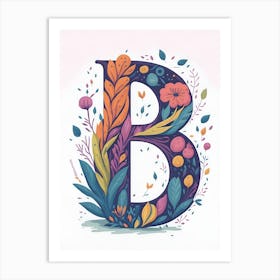 Colorful Letter B Illustration 4 Art Print