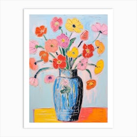 Flower Painting Fauvist Style Portulaca 1 Art Print