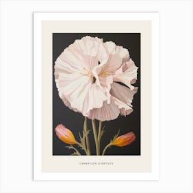 Flower Illustration Carnation Dianthus 5 Poster Art Print