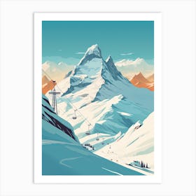 Val D Isere   France, Ski Resort Illustration 3 Simple Style Art Print