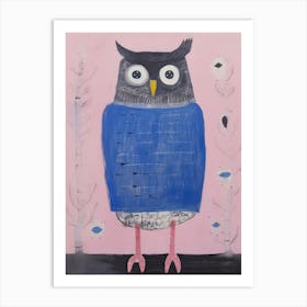 Playful Illustration Of Owl For Kids Room 1 Art Print