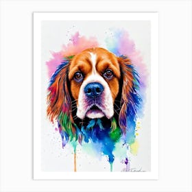 Sussex Spaniel Rainbow Oil Painting Dog Art Print