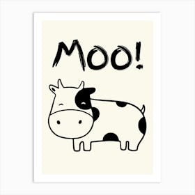 Mids Cow Moo Illustration Art Print