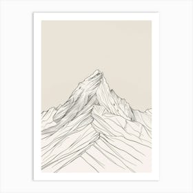 Mount Diablo Usa Color Line Drawing (2) Art Print