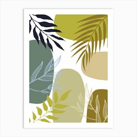 Abstract Tropical Leaves 1 Art Print